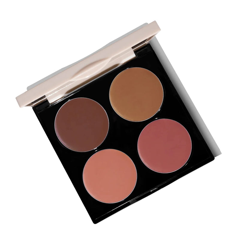 [Australia] - Fitglow Beauty Multi-Use Ceramide Cream Lip & Cheek Palette | Skincare-First Cream Pigment | Hydrating, Buildable Color | Natural Finish for Eyes, Cheeks & Lips | Refillable | Buffed Glow - 20g 