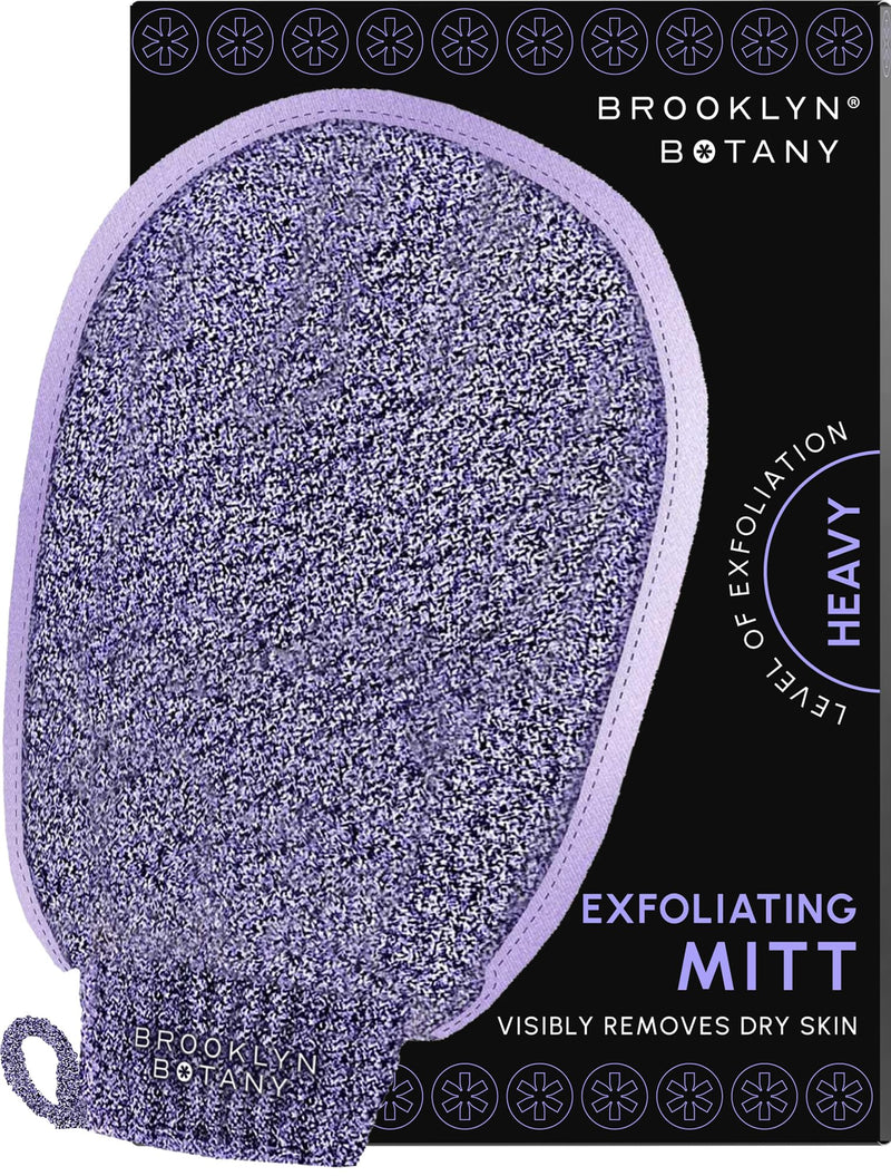 [Australia] - Brooklyn Botany Exfoliating Mitt for Bath and Shower – Heavy Duty Exfoliating Body Scrubber for Massage and Dead Skin Remover for Body – 1 Mitt 