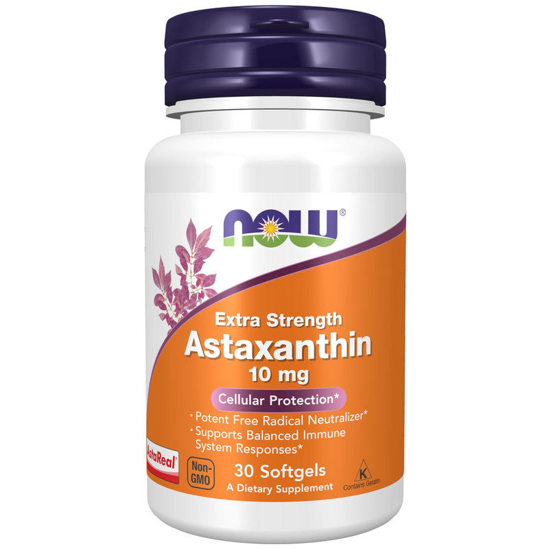 [Australia] - NOW Foods Supplements, Astaxanthin 10mg, Extra Strength,derived from Non-GMO Haematococcus Pluvialis Microalgae and has Naturally Occurring Lutein, Canthaxanthin and Beta-Carotene, 30 Softgels 