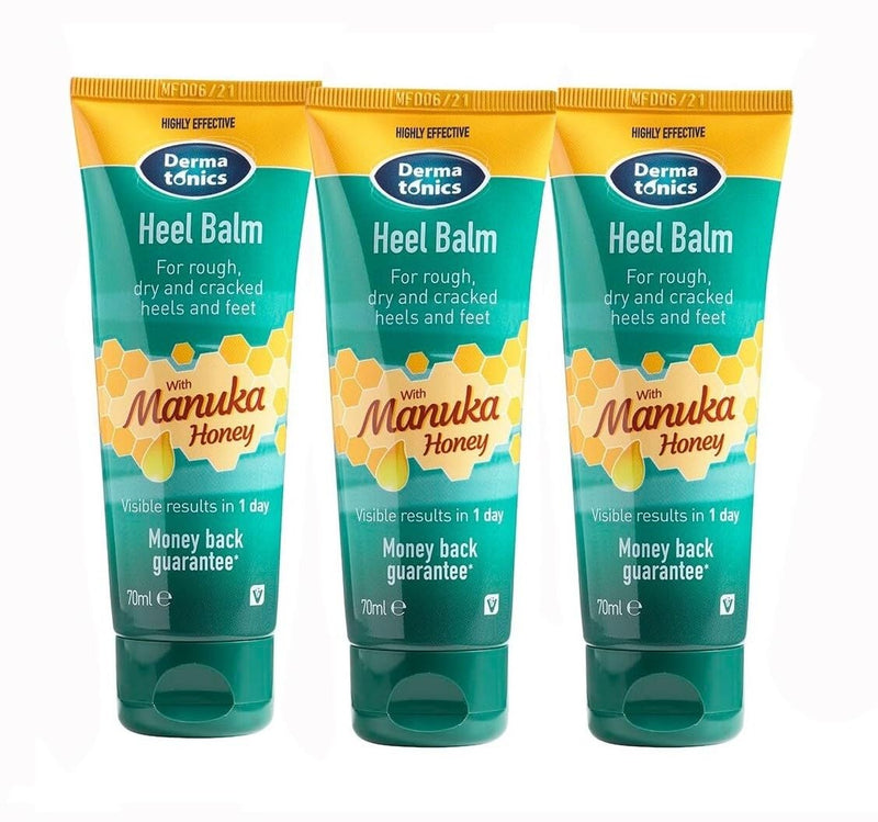 [Australia] - Dermatonics Manuka Honey Heel and Elbow Moisturizing & Exfoliating Cream for Dry and Cracked Heels | Dry Feet Treatment & Cracked Heel Repair for Rough, Dry and Cracked Feet, 2.37 fl oz Tube, 3 Pack 2.37 Fl Oz (Pack of 3) 
