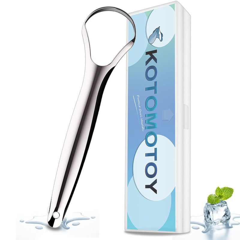 [Australia] - Metal Tongue Scraper with Travel Case, Easy to use Tongue Scraper for Adults, 100% Stainless Steel Tongue Cleaners For Oral Care, Fight Bad Breath, Professional Tongue Brush to Fresh Breath 