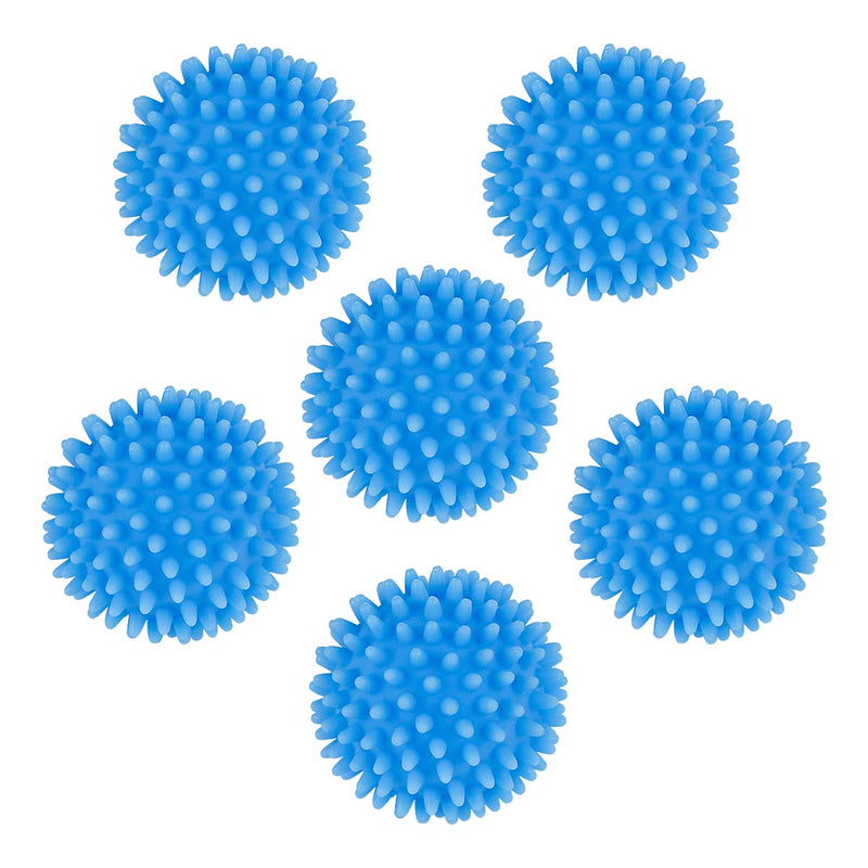 [Australia] - 6 Pcs Dryer Balls, 2.5 in Reusable Laundry Soften and Fluff Laundry Washing Balls (Blue) Blue 