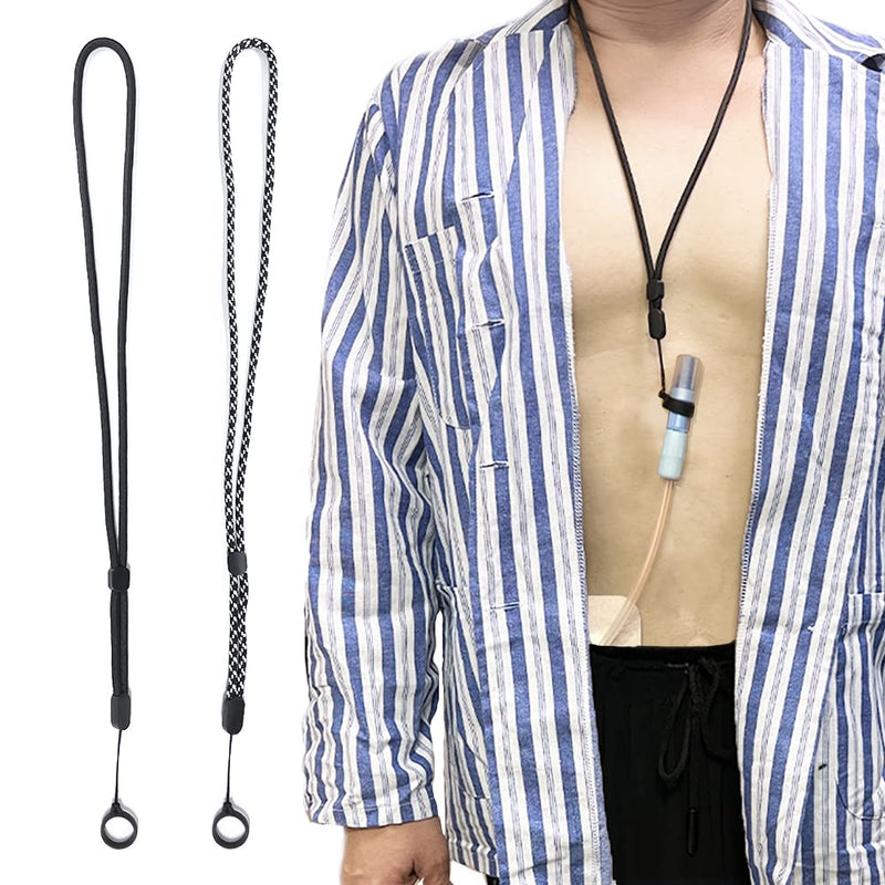 [Australia] - Peritoneal Transfer Set Holder - Abdomen Tube Support Shower Belt, Adjustable Neck Belt Cord with 16mm Silicone Rings (2PCS Lanyards + 2PCS 16mm Rings) 