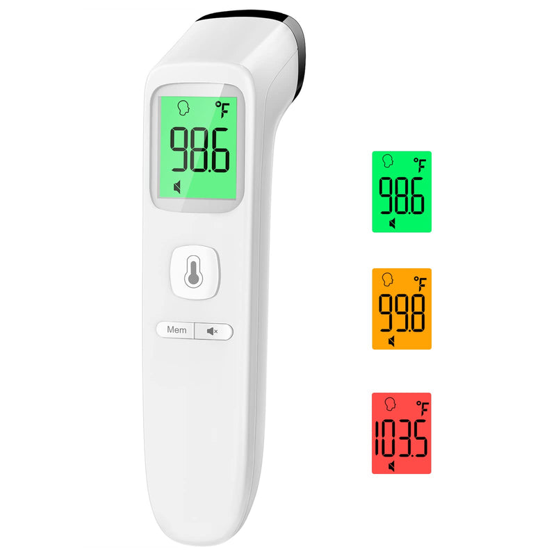 [Australia] - No-Touch Thermometer for Adults and Kids, Fast Accurate Digital Thermometer with Fever Alarm & Silent Mode, FSA HSA Eligible, Easy-to-use, Forehead Thermometer for Babies, Kids & Elderly LCD-White 