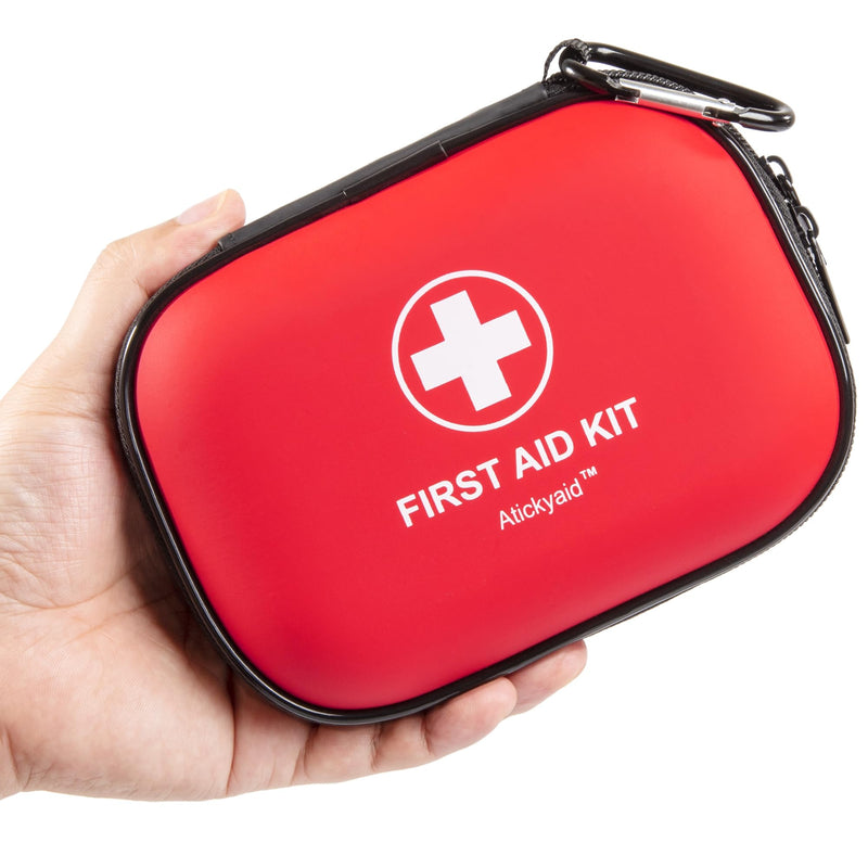 [Australia] - Mini First Aid Kit - 120 Piece Small Waterproof Hard Shell Medical Kit for Car, Home, Office, Travel, Camping, Sports, Outdoor, School - Emergency First Aid Supplies and Survival Kit 