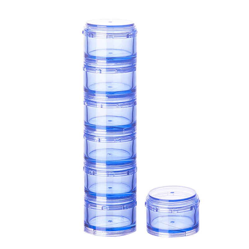Stackable Pill Organizer, 7-Days Travel Pill Case, Pill Box for Pocket, Portable Medicine Vitamin Container Holder Blue S