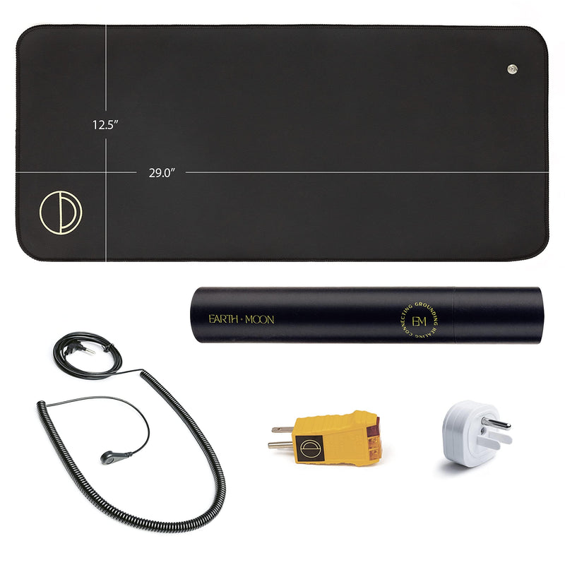 [Australia] - Earth and Moon Grounding Mat for Desk, Reduce Fatigue & Stress, Supports Energy & Wellness, Grounding Pad for Bed, Office, Living Room, Works Well w/Sheets, Blanket, w/ 15 Foot Cord, 13x29in 13 Inch x 29 Inch 