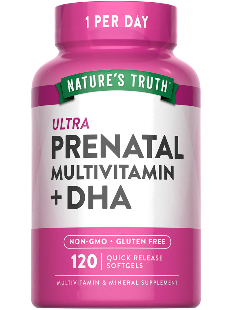 Nature's Truth Prenatal Vitamin for Women | 120 Softgels | Multivitamin with DHA and Folic Acid | Non-GMO & Gluten Free Supplement