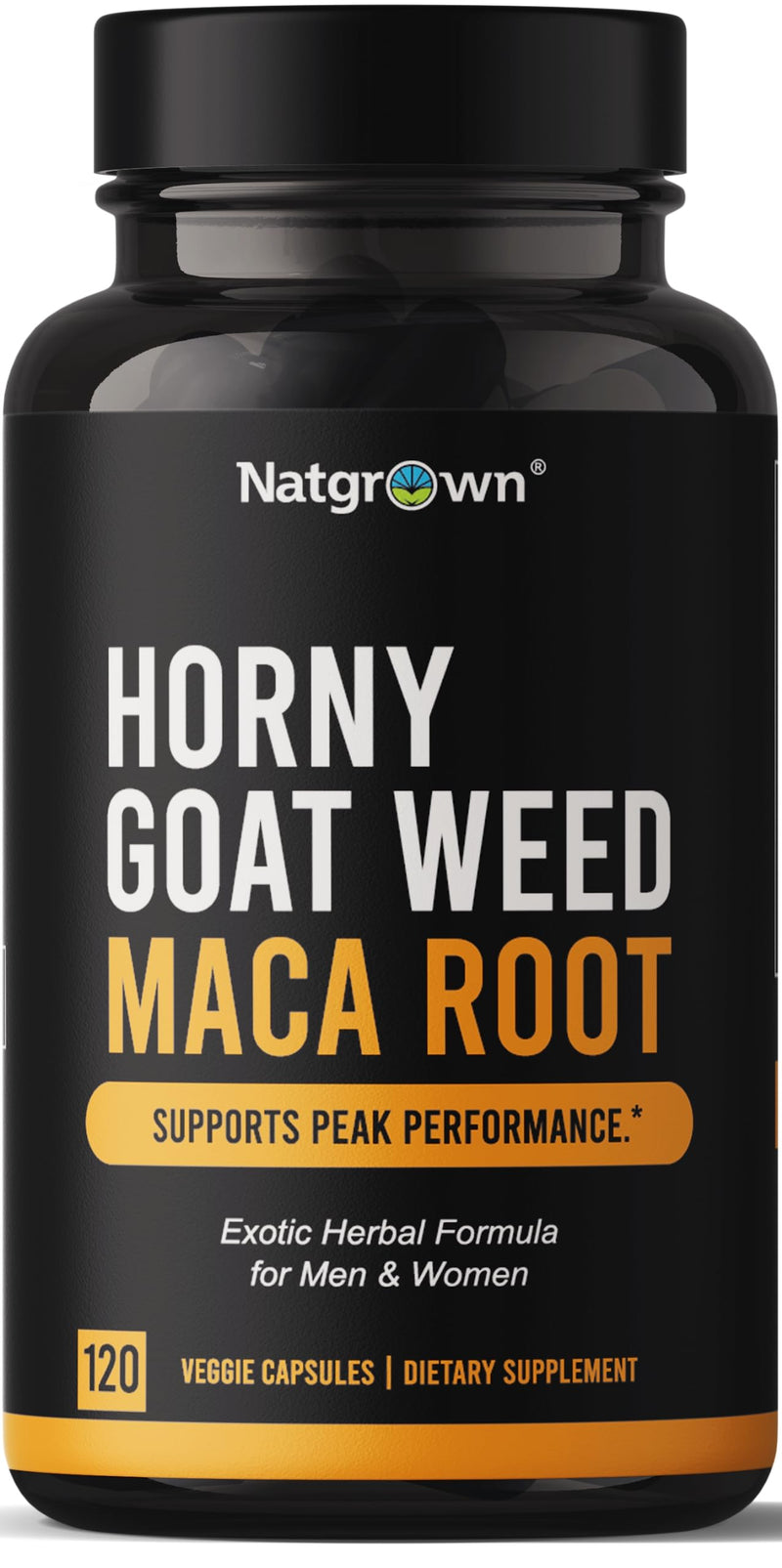 [Australia] - Natgrown Horny Goat Weed and Maca Root Extract Supplement for Men & Women (Epimedium Extract, Hornygoatweed) Vegan Capsules -120 Ct 120 Count (Pack of 1) 