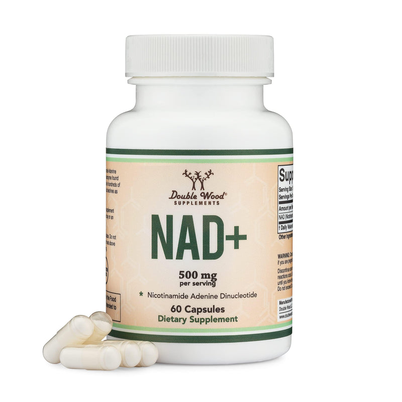 NAD+ 500mg, Energy + Healthy Aging, 95% Pure Single-Ingredient, 60 Capsules | Clean Daily Energy, Supports Anti Aging + Cell Regeneration, Real Single-Ingredient NAD+, Vegan + Non-GMO, 30-Day Supply