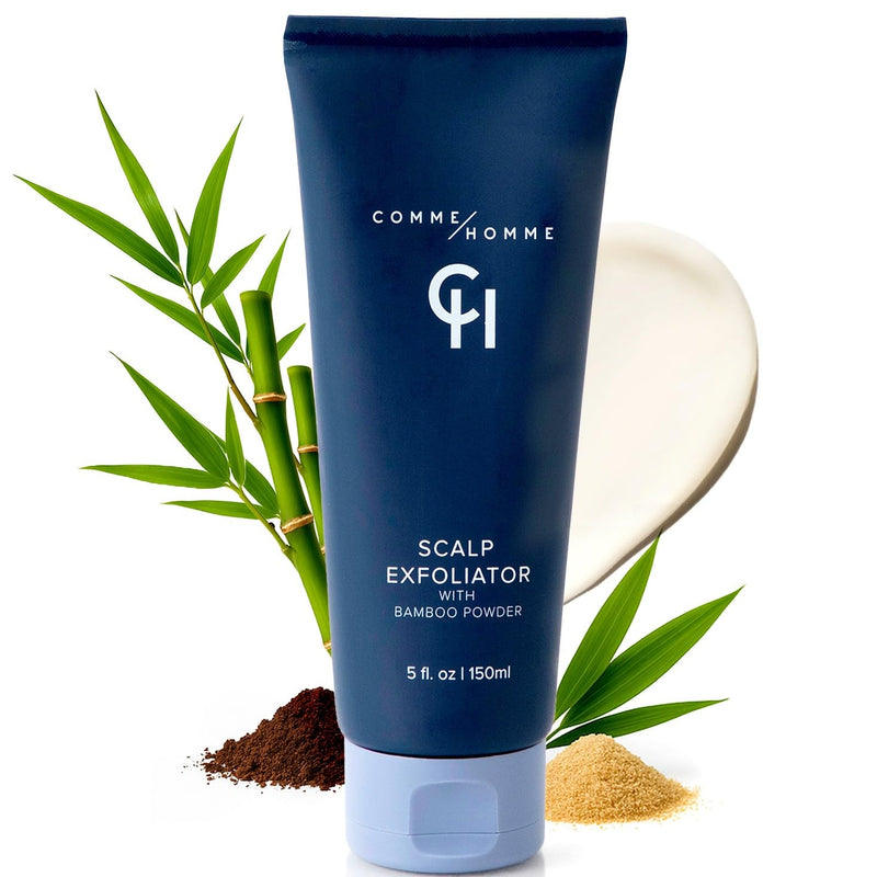 [Australia] - Comme Homme Scalp Exfoliator for Bald Men – Detoxifying Pre-Shave Scrub with Bamboo, Glycolic Acid, Aloe & Caffeine – Removes Dead Skin – Anti-Aging – 5 fl oz / 150 ml Pack of 1 