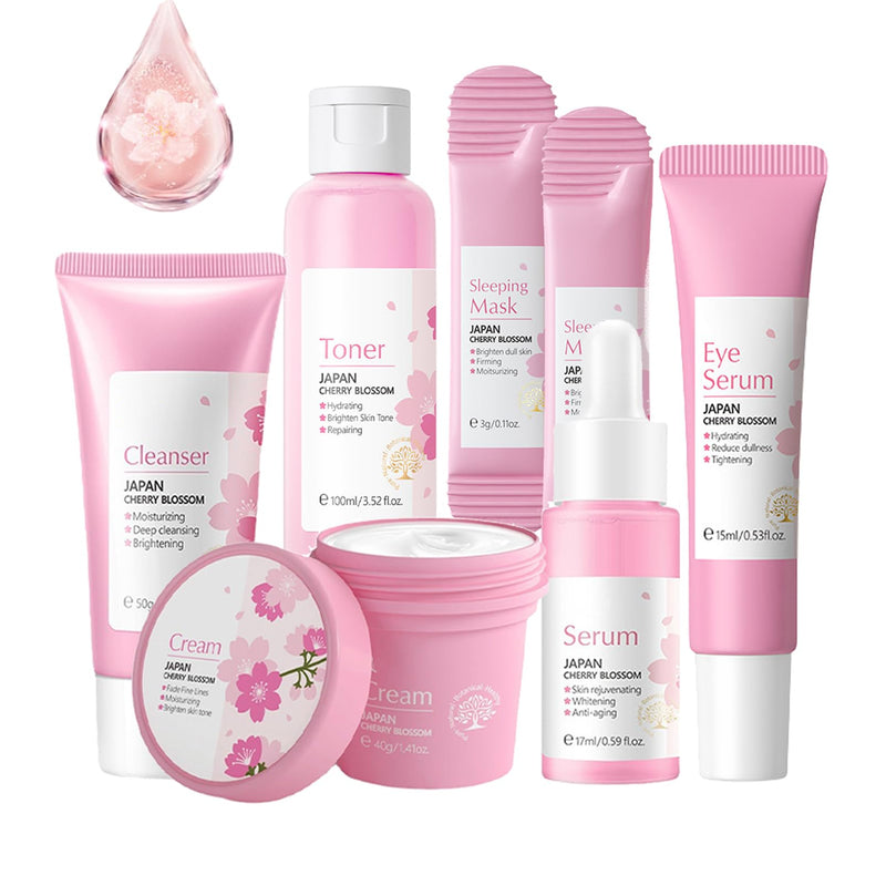 [Australia] - Skincare Gifts For Teenage Girls,Cherry Blossom Skincare Sets,Facial kit,Pamper Sets For Women Gifts,Skin Care Sets & Kits (SetA) 