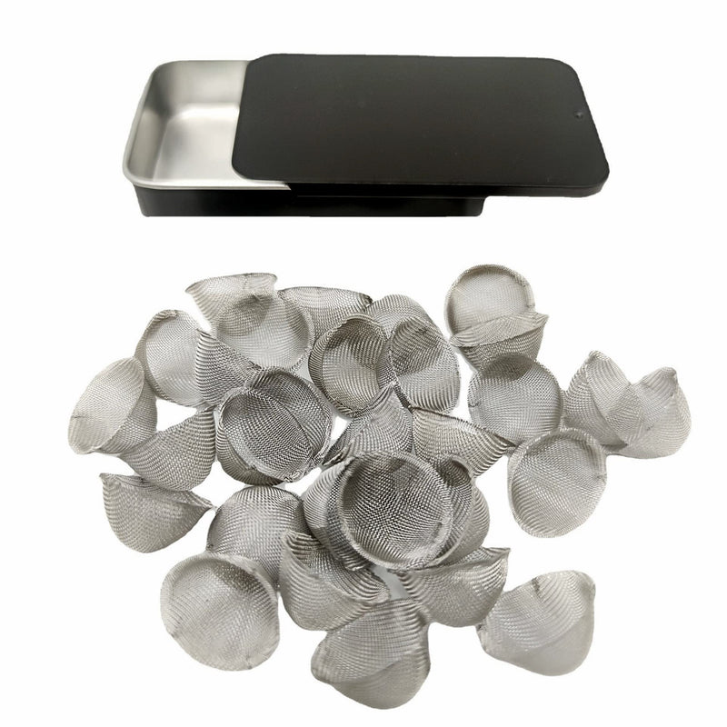 [Australia] - 30 Pcs Pipe Screens 0.75inch (3/4) Stainless Steel Conical Design Bowl Screen Filters with Metal Box. Adjustable Size 0.75 Inch 