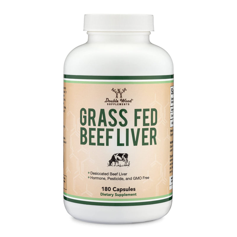 [Australia] - Beef Liver Capsules (1,000mg of Grass Fed, Desiccated Beef Liver per Serving, 180 Capsules, 3 Month Supply) Beef Liver Supplement for Digestion, Immune Health, Energy, and Wellness by Double Wood 