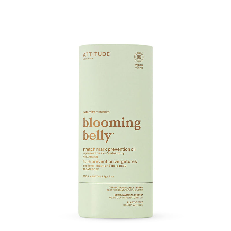 [Australia] - ATTITUDE Plastic-Free Stretch Mark Prevention Oil Bar, EWG Verified, Plant and Mineral-Based Ingredients, Vegan and Cruelty-free Maternity Products, Pink Argan, 3 Ounces 