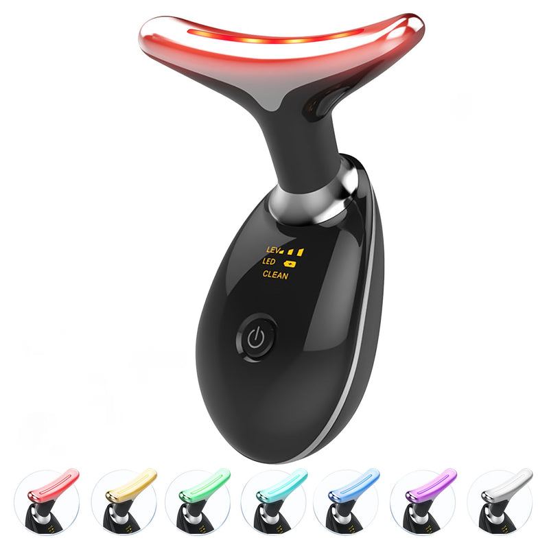 [Australia] - 7-in-1 Deplux Skin Care Tool, Face Neck Massager for Skin Care Routine at Home, Glossy Black 