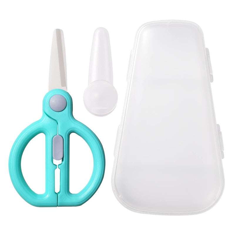 [Australia] - Baby Food Scissors Kids with Case Travel, Ceramic Kitchen Scissors for Food with Safety Lock, Baby Food Cutter (D) D 