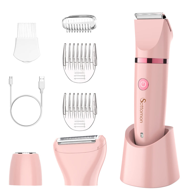 [Australia] - Electric Lady Shaver for Women - Painless Razor, Bikini Trimmer, Facial Hair Removal, Body Trimmer for Face, Legs, Underarm, Pubic - Wet and Dry Flawless 3 in 1 Pink 