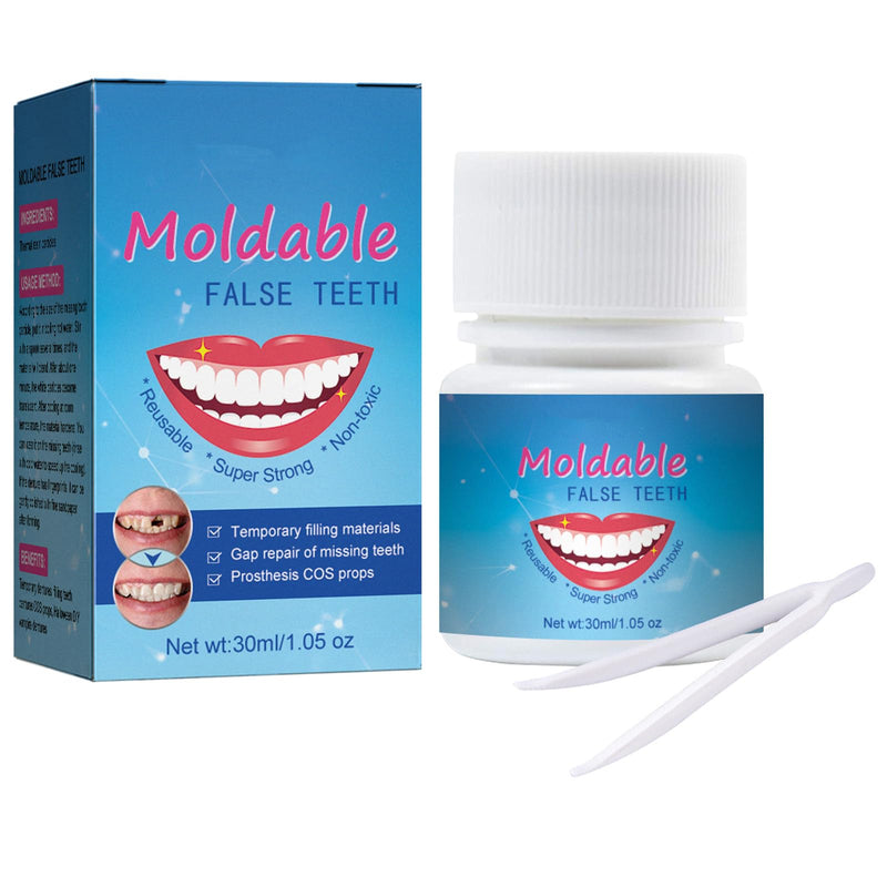 [Australia] - 30 ml Tooth Repair Kit, Temporary Teeth Replacement Kit - Moldable Thermal Fitting Beads for Filling Fix Missing and Broken Tooth or Adhesive Denture Fake Teeth 