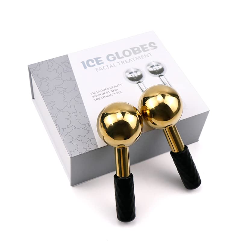 [Australia] - Globes for Facials, Cooling Roller for Face, Cryo Sticks Massager for Face Neck & Eyes, Cold Roller Skin Care for face Puffiness, Dark Circles, Wrinkles, Collagen Production (Gold) 