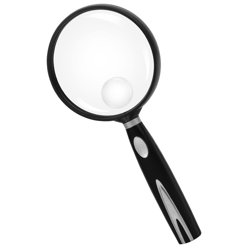 [Australia] - Feosky Handheld Reading Magnifier, 10X 30X Magnifier, 75mm Shatterproof Lens, Non-Slip Handle for Adults Close Work, Seniors Reading and Kids Nature Exploration, Hobby Observation(Silver) Silver 