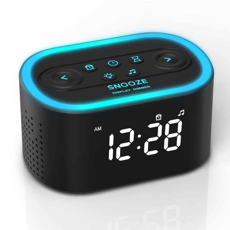[Australia] - REACHER Digital Alarm Clock & White Noise Sound Machine, 21 Soothing Sounds, 7 Wake Up Sounds, 8 Night Lights, 32-Level Volume, 9 Sleep Timer, Memory Function for Adult, Kid, Bedside, Bedroom Black 