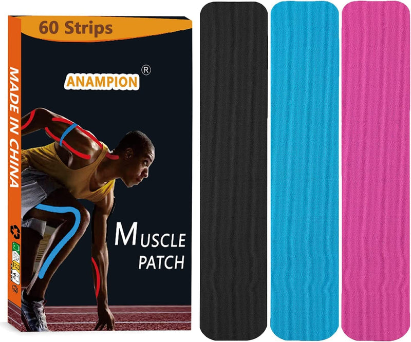 [Australia] - Kinesiology Tape Pro Sports (60 Precut Strips) Waterproof Breathable Athletic Elastic Muscles & Joints Pain Relief Knee Taping for Gym Fitness Running Tennis Swimming Football (Mix) 60 Strips Mix 