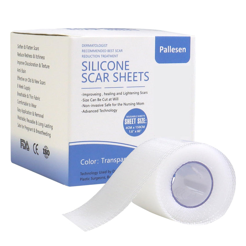 [Australia] - Silicone Scar Sheets, Silicone Scar Tape, Transparent 1.6”X 60”,Silicone Tape For Scars,Scar Sheets For Surgical Scars,For C-Section, Tummy Tuck, Acne Scar Treatment, Keloid Scar Remova 