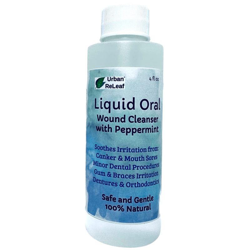 [Australia] - Urban ReLeaf Liquid Oral Wound Cleanser with Peppermint ! Soothe Irritation. Speed Healing. Natural Sea Salt Soak. Dental Work, Braces, Mouth, Gum, Canker sores, Orthodontics, dentures. Fresh Mint 