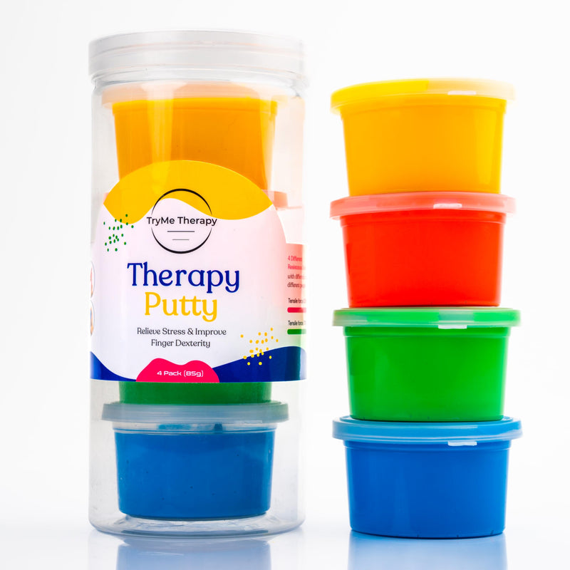 [Australia] - Putty for Adults and Kids - Hand Equipment Occupational Tools - Hand Exercise Putty Physical Therapy Putty Kit - Hand Therapy Tools - Multi Color Set of 4 Strengths, 3 Oz Each 