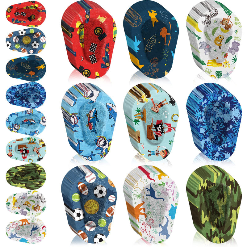 [Australia] - 90 Pcs Kids Eye Patches Adhesive Eye Patches Girl Boy Cute Toddler Eye Patch Medical Eye Patch for Lazy Eye Amblyopia Cross Eye Baby Eye Patch(Boys Style, 3 x 2 Inch) Boys Style 