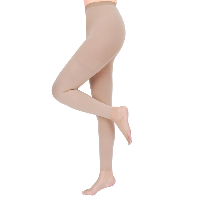 [Australia] - Compression Pantyhose for Women & Men, Footless Compression Stockings, 20-30 mmHg Support Beige 2X-Large 