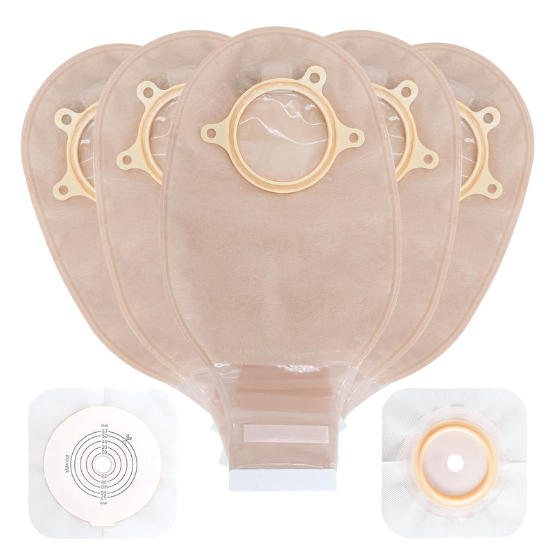 [Australia] - 21PCS Ostomy Bags,Colostomy Supplies,Two Piece Drainable Ostomy Pouch for Ileostomy Stoma Care, Cut-to-Fit (15pcs Bags+6pcs Barrier) 15+6pcs Two-piece Ostomy Bag 