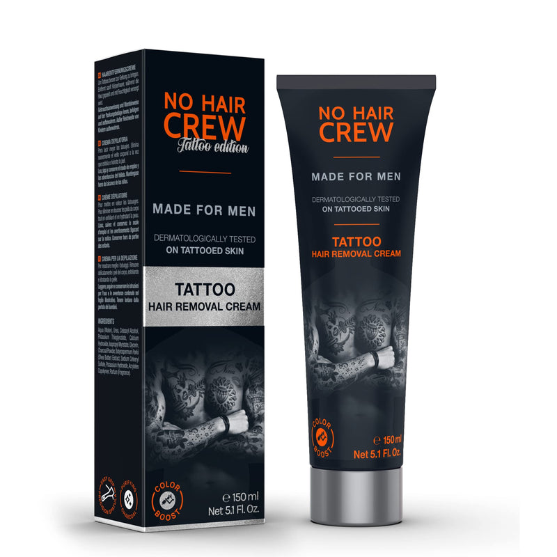 [Australia] - NO HAIR CREW Tattoo Edition Hair Removal Cream | Charcoal to Enhance Tattoo Colors (150 ml) 