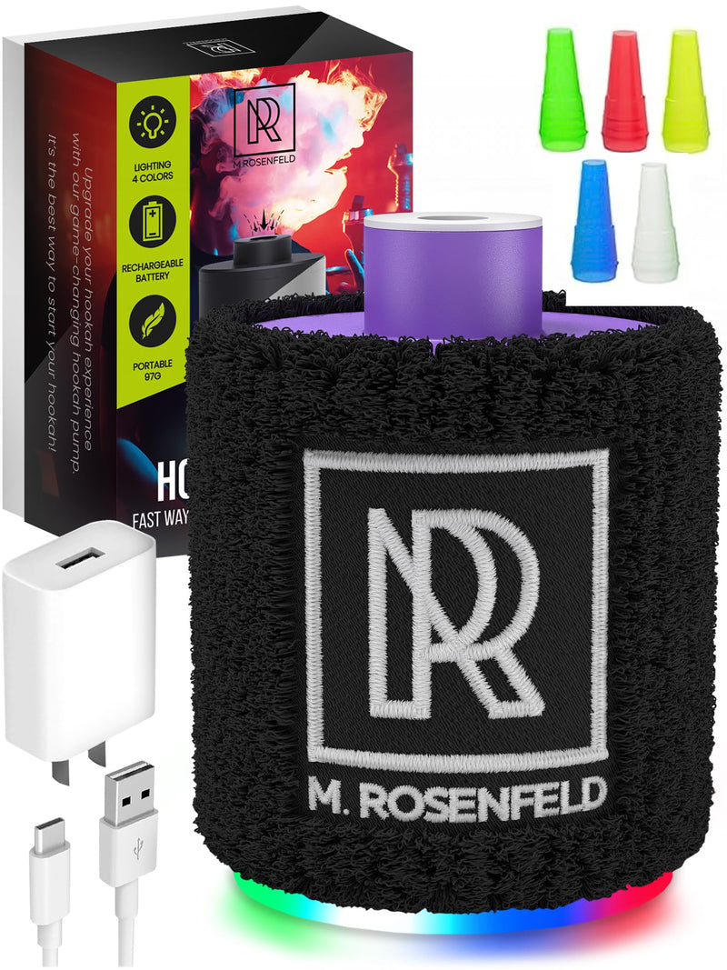 [Australia] - M. ROSENFELD Purple Mini Hookah Pump Hookah Starter with Rechargeable Battery - Electric Hookah Starter Vacuum Kit with Led Light - Mini Portable Charcoal Starter - Shisha Hookah Vacuum Starter Helper Purple Hookah Pump 