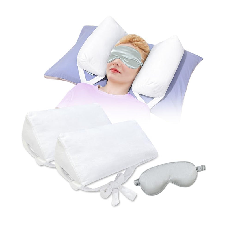 [Australia] - AOSSA Beauty Pillow for Back Sleeping – Anti-Wrinkle Aging Pillow, Head Support Trainer for Upright Sleep & Post-Surgery Recovery, Face Up Positioning Pillows for Wrinkle Prevention (White) White 