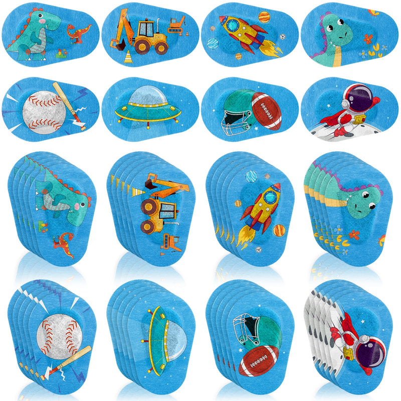 [Australia] - Panitay 40 Pcs Kids Eye Patches for Boys Toddlers Adhesive Patches Bulk with Lazy Eye Breathable Fabric Pad Light Blocking Cute Designs Cotton Adhesive Bandages for Boys Children 