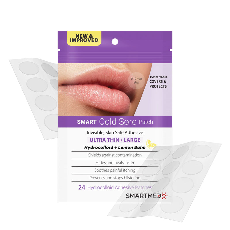 [Australia] - Smart Cold Sore Treatment Patch - Large 15mm Soothe Itching and Burning - Skin Safe Adhesive Thin with Lemon Balm 
