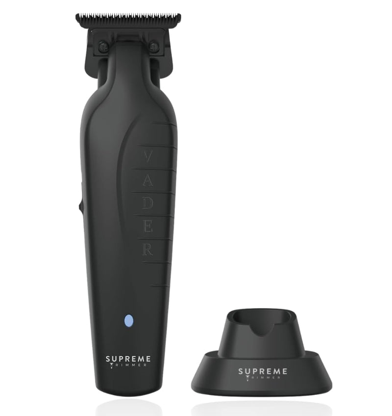 [Australia] - Supreme Trimmer Vader ST3778 – Professional Cordless Barber Liner & Detailer | 210 Min Runtime, 7000 RPM Motor, Zero Gap DLC T-Blade, USB-C Fast Charging | Beard, Hair & Body Black 