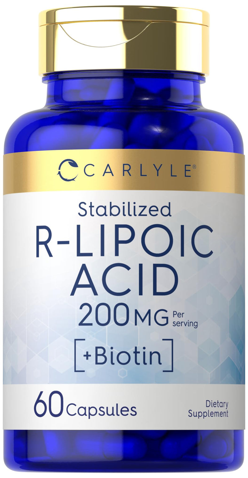 [Australia] - Carlyle R-Lipoic Acid 200mg | 60 Capsules | Stabilized RLA with Biotin | Non-GMO, Gluten Free 