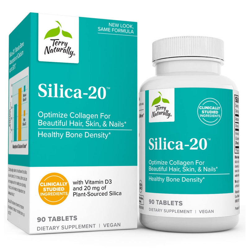 [Australia] - Terry Naturally Silica-20 - 90 Tablets - Supports Healthy Hair, Skin, Nails & Bone Density - Vegan, Non-GMO - 45 Servings 