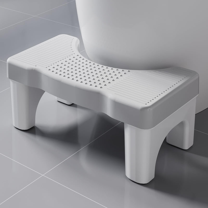 [Australia] - Toilet Stool Poop Stool for Squatting Posture, Portable Plastic Potty Stool for Adults, Toilet Poop Stool Squat Adult, Non-Slip Poop Stool for Bathroom Adults, Pooping Stool for Kids, Patented 6.7" (1 Pack) Gray 