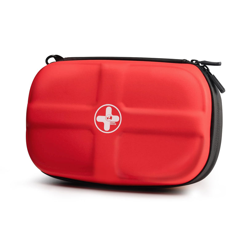 [Australia] - RHINO RESCUE First Aid Kit, HSA/FSA Eligible, Waterproof Portable Emergency Medical Kit for Travel, Home, Car, College Dorm, Camping, Hiking, Backpacking (Red) Red 