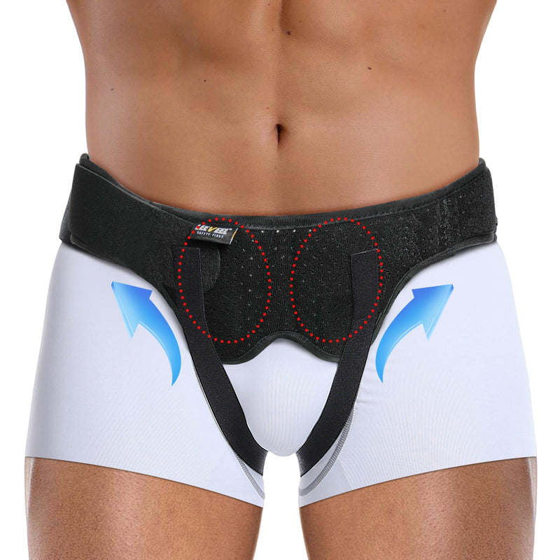 [Australia] - Hernia Belts for Men,Medical Hernia Guard Inguinal Truss for Single/Double,Sports Hernia Adjustable Waist Strap with 2 Removable Compression Pads (Large) Large 