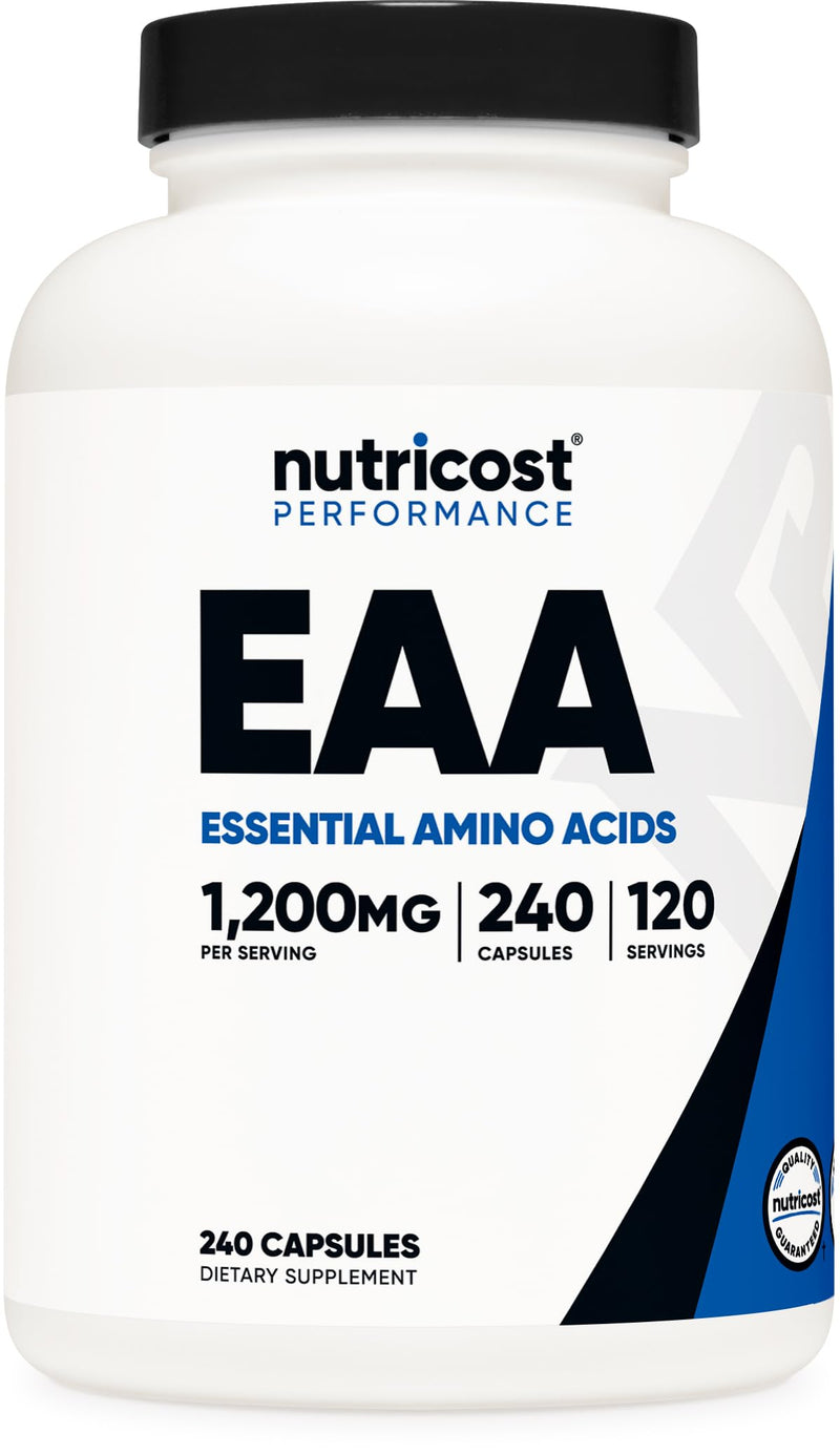 [Australia] - Nutricost EAA Capsules 1200mg, 240 Capsules - Essential Amino Acids, 120 Servings - Non-GMO, Gluten Free & Vegan 
