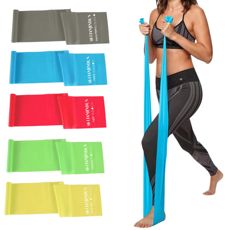 [Australia] - Professional Resistance Bands. Latex-Free, Work Out Bands, Stretch Bands for Working Out Women or Men, Exercise Bands Set for Physical Therapy Colour Set (5-30lbs) 