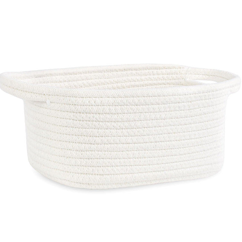[Australia] - ABenkle Small Storage Basket, Mini Baby Basket, Cute Tiny Cotton Rope Woven Easter Basket,Shelf Basket, Boho Decorative Toy Dog Cat Basket for Nursery, Kids Room, Spa, Empty Gift Basket - XS, White 