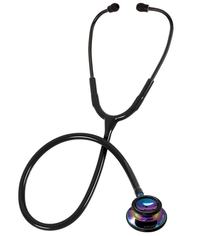 [Australia] - Prestige Medical Clinical Lite™ Stethoscope, Rainbow & Stealth/Black Rainbow & Stealth / Black Adult 