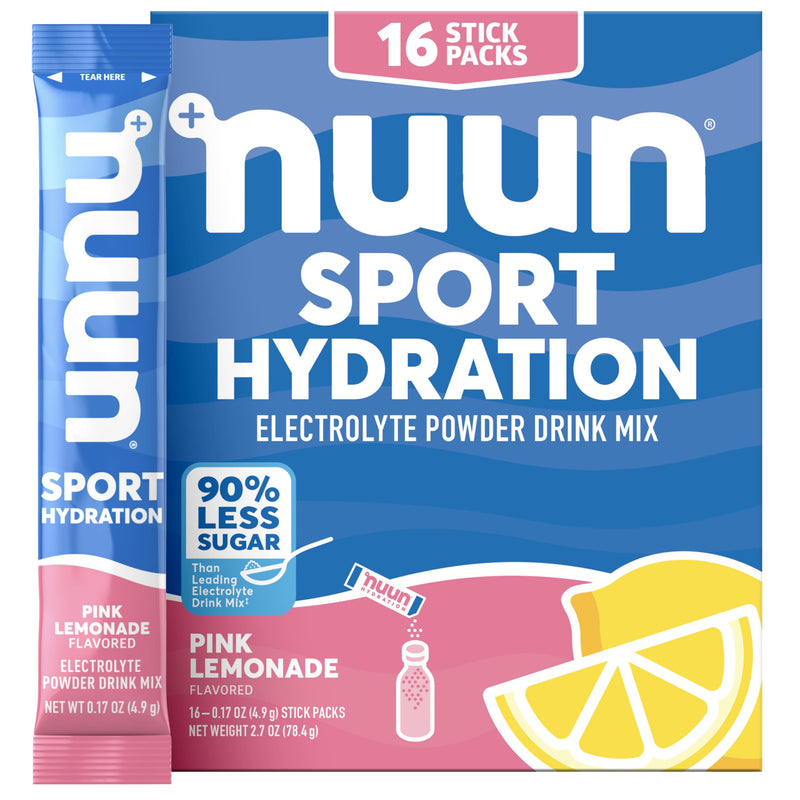 Nuun Sport Electrolyte Powder Packets Pink Lemonade, 16 Servings | with Magnesium, Calcium, Potassium, Chloride, and Sodium, Hydration Packets for On-the-Go, Gluten Free & Vegan 16 Count (Pack of 1)