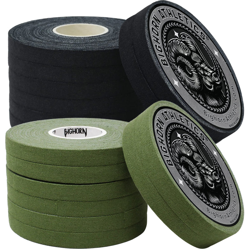 Bighorn Athletics Jiu-Jitsu Finger Tape, 0.3-Inch x 45-feet, 16-Rolls, Black & Military Green